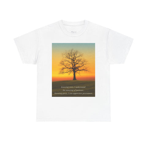 Inspirational Tree Quote Unisex Heavy Cotton Tee - Nature Vibes for Mindfulness and Reflection