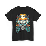 Tropical Skull Unisex Heavy Cotton Tee - Beach Vibes & Summer Style