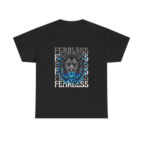 Fearless Lion Unisex Heavy Cotton Tee - Bold Graphic Shirt for Animal Lovers