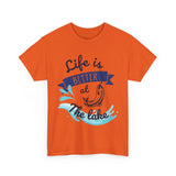 Unisex Heavy Cotton Tee - "Life is Better at The Lake" - Casual Tee for Water Lovers