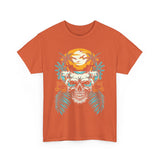 Tropical Skull Unisex Heavy Cotton Tee - Beach Vibes & Summer Style