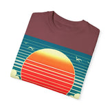 Retro Sunset Palm Tree T-Shirt, Vintage Beach Tee, Vacation Apparel, Summer Graphic Tee, Unisex Gift for Him or Her