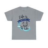 Unisex Heavy Cotton Tee - "Life is Better at The Lake" - Casual Tee for Water Lovers