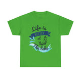 Unisex Heavy Cotton Tee - "Life is Better at The Lake" - Casual Tee for Water Lovers