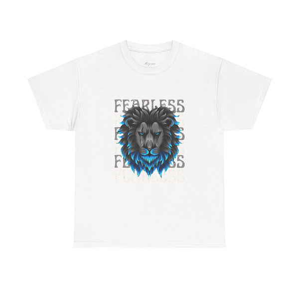 Fearless Lion Unisex Heavy Cotton Tee - Bold Graphic Shirt for Animal Lovers