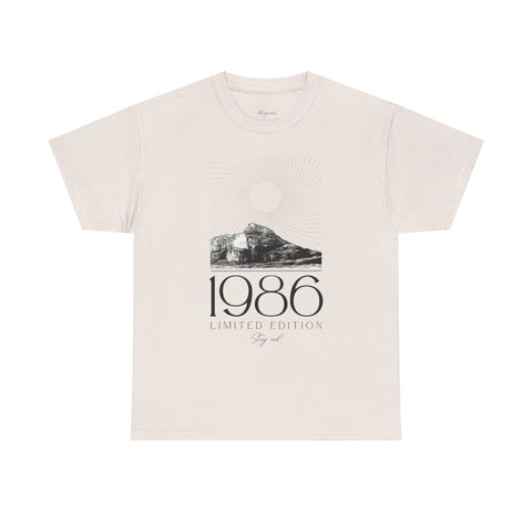 1986 Limited Edition Unisex Heavy Cotton Tee - Retro Graphic Tee for Casual Style