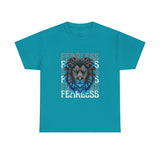 Fearless Lion Unisex Heavy Cotton Tee - Bold Graphic Shirt for Animal Lovers