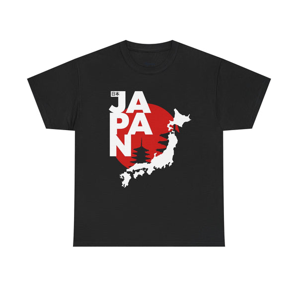 Japan Map Unisex Heavy Cotton Tee - Explore the Land of the Rising Sun