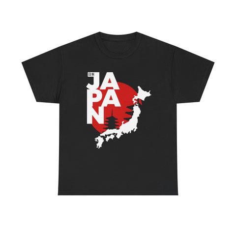 Japan Map Unisex Heavy Cotton Tee - Explore the Land of the Rising Sun