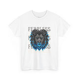 Fearless Lion Unisex Heavy Cotton Tee - Bold Graphic Shirt for Animal Lovers