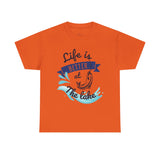 Unisex Heavy Cotton Tee - "Life is Better at The Lake" - Casual Tee for Water Lovers