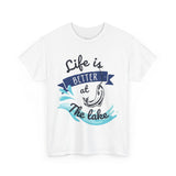 Unisex Heavy Cotton Tee - "Life is Better at The Lake" - Casual Tee for Water Lovers