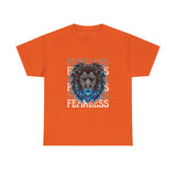 Fearless Lion Unisex Heavy Cotton Tee - Bold Graphic Shirt for Animal Lovers