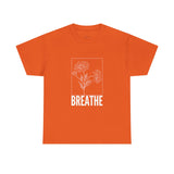 Breathe Floral Unisex Heavy Cotton Tee - Mindfulness Motivational Shirt