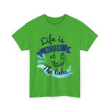 Unisex Heavy Cotton Tee - "Life is Better at The Lake" - Casual Tee for Water Lovers