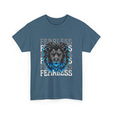 Fearless Lion Unisex Heavy Cotton Tee - Bold Graphic Shirt for Animal Lovers