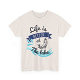 Unisex Heavy Cotton Tee - "Life is Better at The Lake" - Casual Tee for Water Lovers